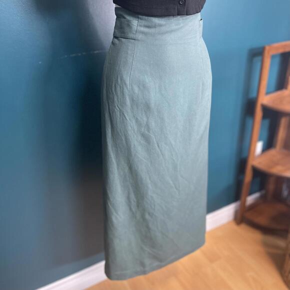 Vintage 1980s Bogie Woman Belted Midi Skirt Size S/M - Picture 1 of 5